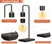 Lampe à lévitation magnétique moderne et épurée, chargeur sans fil, veilleuse, ampoule décorative chaleureuse, ampoule intelligente flottante pour maison connectée, à incandescence