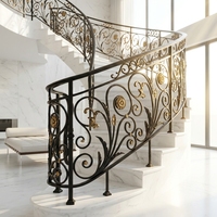 Rampe d'escalier décorative élégante en fer forgé pour l'intérieur