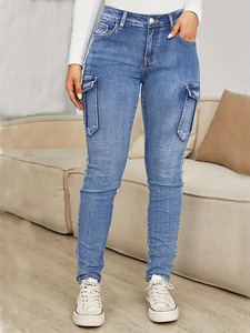 <span class=keywords><strong>Jeans</strong></span> <span class=keywords><strong>Skinny</strong></span> da Donna a <span class=keywords><strong>Vita</strong></span> <span class=keywords><strong>Bassa</strong></span> Elasticizzati con Tasche Laterali per un Vestibilità Slim e Lusinghiera Stile Street Europeo-Americano - Product Image 5