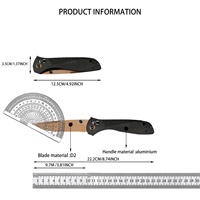 Couteau de camping BM710 en gros, lame pliante 9Cr18Mov à pointe clip, sauvetage d'urgence, ultra-affûté, 22,4 cm, manche en aluminium, de poche