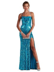 European and American sexy off-the-shoulder <b>sequin</b> evening dress with elegant slit for banquets and parties - Product Image 5