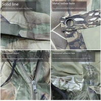 Poncho de sécurité en polyester imperméable à la mode, cape de pluie camouflage vert militaire en plein air avec sac de rangement