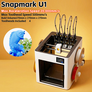 เครื่องพิมพ์สามมิติแบบแมนนวล Snapmaker U1 รุ่นใหม่ หัวพิมพ์คู่ เทคโนโลยี FDM เชื่อมต่อผ่าน USB/WiFi สำหรับงานอุตสาหกรรม งานก่อสร้าง ห้องปฏิบัติการ ใช้ในบ้าน ร้านพิมพ์ ใช้กับวัสดุ PLA - Product Image 1