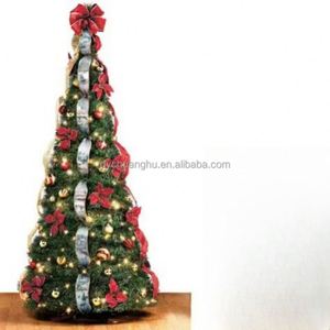 Arbre de Noël pliable pop-up 4/5/6/7 pieds, vente chaude directe usine pour décorations de fêtes familiales avec rangement pratique - Product Image 1