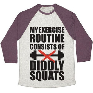 My Exercise Routine Consists of Diddly Squats Unisex Tri-Blend <b>Baseball</b> <b>Tee</b> - Product Image 3