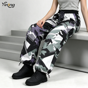 <span class=keywords><strong>Pantalon</strong></span> cargo évasé camouflage imprimé respirant personnalisé pour <span class=keywords><strong>femme</strong></span>, avec poches, taille mi-haute, en coton, sur mesure - Product Image 1