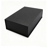Boîtes à perruques en carton rigide magnétique noir avec laminage mat et gaufrage, logo personnalisé, emballage de luxe recyclable