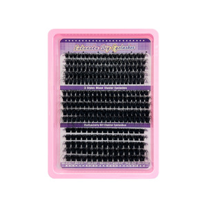 Faux cils en grappe individuelle 60D 80D 100D 5D Volumisants Auto-adhésifs 3D Segmentés Thermofusibles Style Européen et Américain - Product Image 1