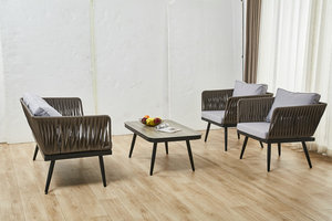 Giá Rẻ Chất Lượng Cao Thời Trang Thoải Mái Hiện Đại Thiết Kế Mới Ngoài Trời Sân Vườn Tổng Hợp <span class=keywords><strong>Wicker</strong></span> Sofa Set - Product Image 2