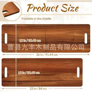 Planche à découper en bois pliable, rectangulaire, multifonctionnelle, pour servir des pizzas, des steaks, des fruits, des légumes, avec poignées - Product Image 2