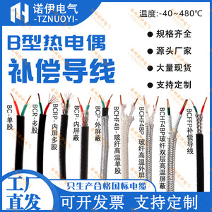 Câble de compensation de thermocouple de type B Tznuoyi, conducteur en cuivre isolé en PTFE, fil d'instrumentation électronique conforme aux normes nationales - Product Image 1