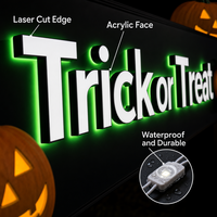 Enseigne lumineuse LED personnalisée MACCAN avec lettres rétroéclairées, étanche, pour magasin, entreprise, bâtiment, projet d'enseigne extérieure pour Halloween et Noël