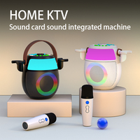 Enceinte Karaoké Portable SL6 avec Deux Microphones Sans Fil 20W pour KTV Domestique Tout-en-un à Batterie RGB et Streaming en Direct