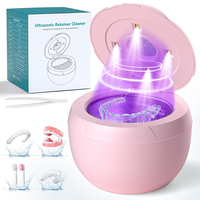 Produk Baru Pembersih Gigi Ultrasonik Elektrik Frekuensi Tinggi UV 4 Mode Tangki 200ML Pembersih Retainer