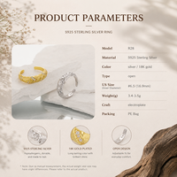 Anillo de Eternidad Ajustable de Plata de Ley 925 con Circonitas Trenzadas, Diseño Original, para Mujer, Joyería de Lujo para Boda, Regalo, Uso Diario