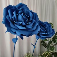 Décor de mariage, énorme toile de fond florale artificielle en mousse EVA, fleurs modernes faites à la main, roses bleues réalistes, Saint-Valentin, remise des diplômes