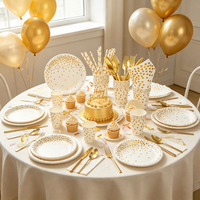 Assiettes jetables de haute qualité, élégantes et luxueuses, avec design estampé à chaud, collection Pumpkin Party, pour les fêtes