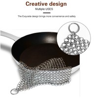 YOUJIU YJ-Chainmail Scrubber, éponge en maille métallique tissée, en acier inoxydable, facile à nettoyer, pour la cuisine