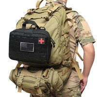 Grande trousse de premiers secours tactique vintage camouflage imperméable vide en polyester Oxford avec fermeture éclair pour sports de plein air