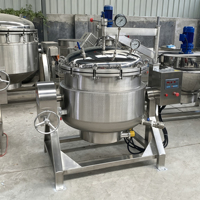 Autocuiseur industriel en acier inoxydable 500L multi-chauffage (vapeur/gaz/électrique) à usage commercial pour viande et fruits de mer