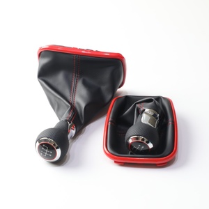 Palanca de Cambios de 5 Velocidades con Funda de Goma y Hilo Rojo para Volkswagen VW Golf MK4 <span class=keywords><strong>GTI</strong></span> R32 Bora Jetta - Product Image 2