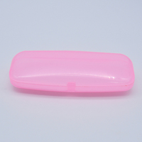 Étui à lunettes rectangulaire transparent en plastique dépoli, tendance, portable, rigide, avec logo personnalisé, couleur bonbon