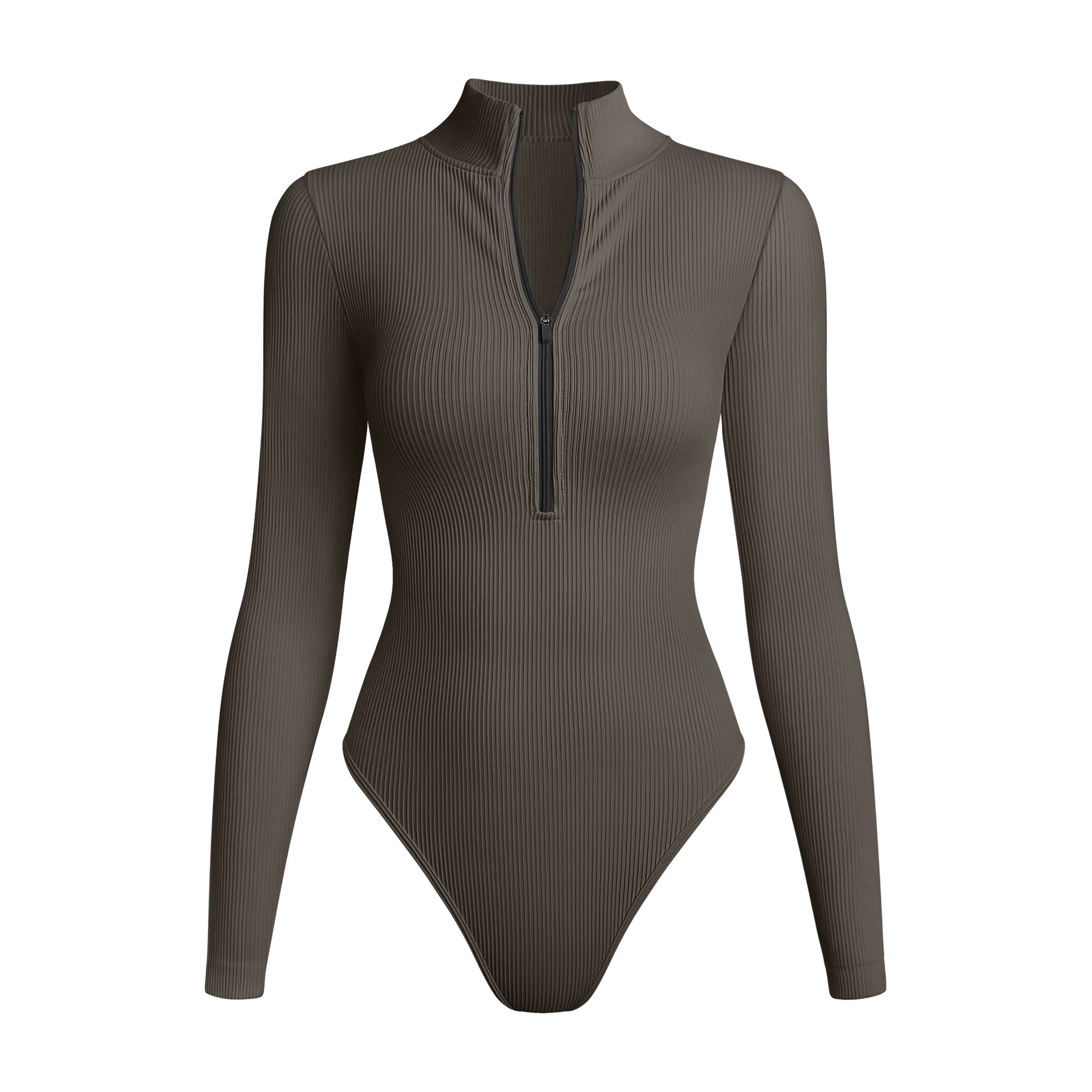 OQQ Nuevo Cuello Alto Top Deporte Monos Yoga Cremallera Gimnasio Ropa Mujeres Bodysuits