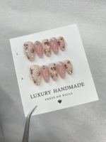 Lot de 10 faux ongles de luxe faits à la main en acrylique avec design personnalisé pour doigts, haute qualité