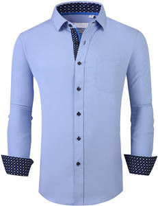 Nuova <span class=keywords><strong>Camicia</strong></span> Primaverile da <span class=keywords><strong>Uomo</strong></span> con Logo Personalizzato, Design Elegante in <span class=keywords><strong>Turchese</strong></span>, Elasticizzata in Quattro Direzioni, Vestibilità Slim - Product Image 2