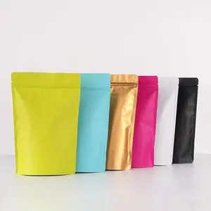 Mylar Aluminium folie Stand Up Beutel Taschen doypack Lebensmittel verpackung Mylar Tasche mit Reiß verschluss bunt