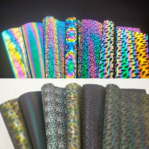 Truyền nhiệt thăng hoa retro Bạc cầu vồng phản chiếu kích thước Logo giặt nhãn Vật liệu Máy vẽ cắt tấm phim Vinyl - Product Image 2