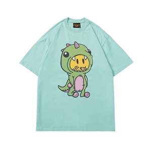 Camiseta de manga corta con estampado floral de letras y castillo para parejas, estilo casual, para verano, CASABLAN - Product Image 2