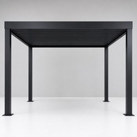 178 Model Pergola Besi Aluminium untuk Luar Ruangan, Paviliun Beratap Louvered yang Dapat Disesuaikan untuk Teras dan Taman