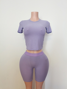 2023 Shorts Shorts Skinny top sportivi personalizzati da <span class=keywords><strong>donna</strong></span> Mini Dress da <span class=keywords><strong>donna</strong></span> in cotone costine abbigliamento completo da <span class=keywords><strong>donna</strong></span> 2 pezzi - Product Image 6