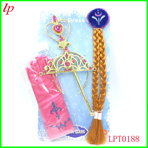 Ensemble Couronne, Baguette Magique et Tresse Elsa La Reine des Neiges en Résine Plastique, Jouet Coiffe LPT0173 - Product Image 5