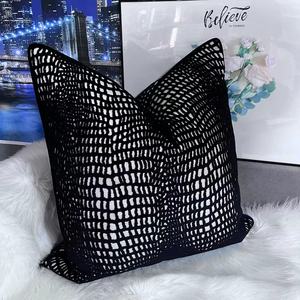 Velvet <strong>Cushion</strong> Cover <strong>Black</strong> Cut Velvet <strong>Cushion</strong> Case Luxury Modern Throw Pillow Cover Decorative Pillow <strong>for</strong> <strong>Sofa</strong> Living Room - Product Image 1