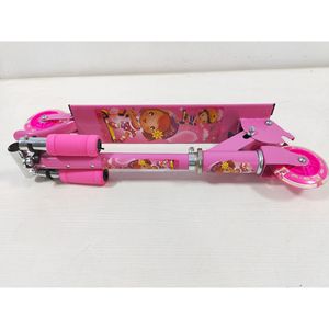 Kids Scooter Two Wheel <b>Iron</b> Body Height Adjustable <b>Lightweight</b> For 1-6 Years Old Children Pink Color - Product Image 3