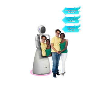 ตู้ถ่ายรูปหุ่นยนต์เคลื่อนที่ ขายดี พร้อมหน้าจอ 32 นิ้ว บลูทูธ ไวไฟ ยูเอสบี พิมพ์ภาพด้วยตนเองสำหรับงานปาร์ตี้ มาพร้อมกล่องใส่ - Product Image 1