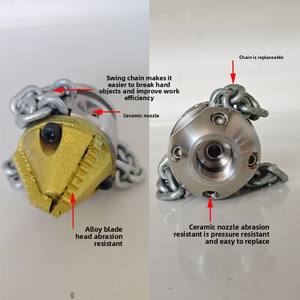<span class=keywords><strong>Buse</strong></span> rotative haute pression en acier inoxydable pour le débouchage, le nettoyage, l'élimination des racines et le nettoyage des égouts - Product Image 4