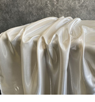 Tissu satiné liquide métallique brillant de luxe 100 % polyester antistatique, très demandé, pour vêtements de mariage et rideaux