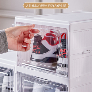 Scatola <span class=keywords><strong>di</strong></span> scarpe pieghevole espositore impilabile trasparente in <span class=keywords><strong>plastica</strong></span> acrilica pieghevole casa Organizer scatola portaoggetti per scarpe - Product Image 5