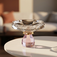 Ornement de maison en cristal géométrique de luxe nordique, coloré, taillé en diamant, en forme de champignon sur piédestal, fait main, durable