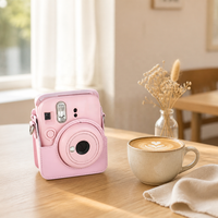 Étui pour appareil photo compact élégant et raffiné en similicuir Lerp&Elegant, fermeture à pression, Fujifilm Instax Mini 13, cadeau de luxe pour filles