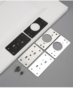 Placa de Reparación de Bisagras Universal, Engrosada, de Acero Inoxidable 201, Negra/Plateada, con Tornillos para Reparación de Puertas de Armarios y Muebles - Product Image 4