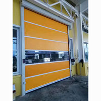 Puerta Enrollable Rápida de PVC Impermeable Automática Industrial con Cortina Transparente para Lavado de Autos y Talleres