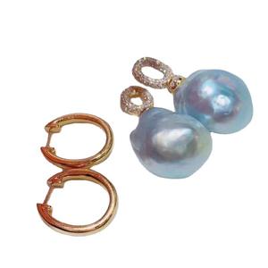 อุปกรณ์ทำเครื่องประดับเงินแท้ S925 สำหรับไข่มุก DIY ต่างหูเงินสวยหรู พร้อมฐานเปล่าสำหรับไข่มุกทรงกลมขนาด 8-12 มม. และตะขอเกี่ยวหู รุ่น 21271 - Product Image 2