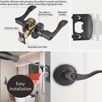 Serrure de porte transfrontalière 8300MB-ET en alliage de zinc robuste avec poignée à trois barres, moderne et simple, personnalisable pour porte de salle de bain