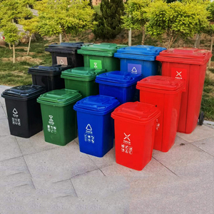 Contenitore per Rifiuti con Pedale da 240L, <span class=keywords><strong>Bidone</strong></span> della Spazzatura in HDPE da 660L con Coperchio e Ruote - Product Image 3