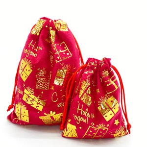 Sac à cordon en velours pour Noël, mariages et fêtes, pour bonbons et jouets, vente en gros - Product Image 2