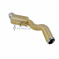 Downpipe de haute qualité en acier inoxydable 304 avec bouclier thermique doré pour Mercedes-Benz C43 GLC43 2.0T W206 2023-2024 – Améliore la réponse du turbo